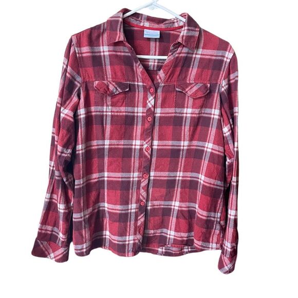 Columbia size L brushed cotton flannel button down shirt. - Picture 1 of 6